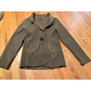 Vintage Cameleon Made in USA BROWN Fleece shawl Collar Jacket Size Medium